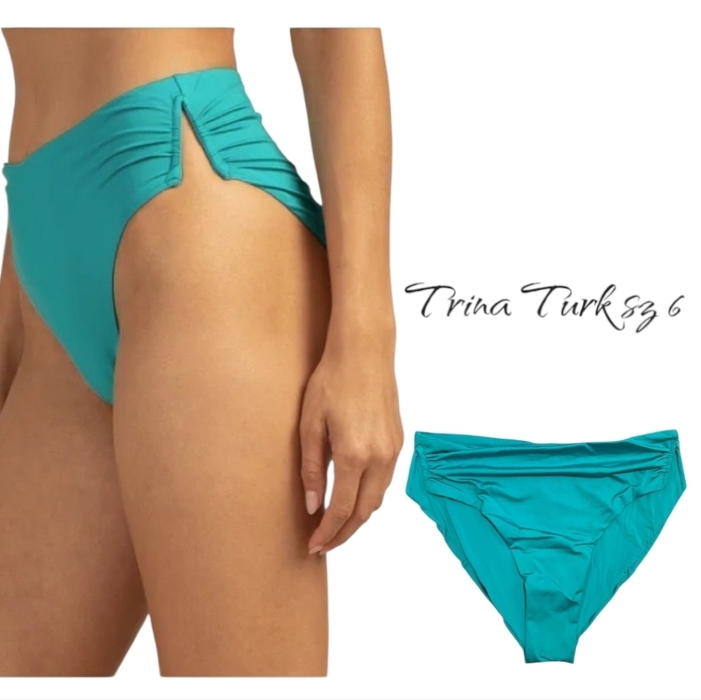 NWT Trina Turk Vibrant Teal Bikini Bottom sz 6